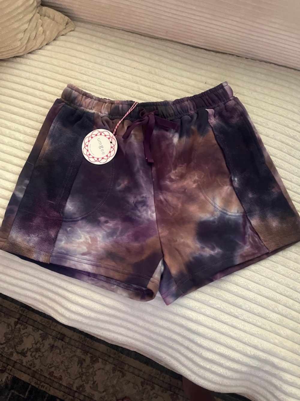 UMGEE  Tie-Dye Purple & Brown Women’s Casual Shorts